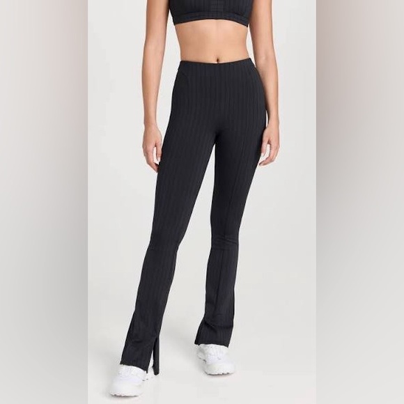 ALO Pinstripe High Waist Zip Cuff Flare Leggings - Small - NWOT - Picture 4 of 11